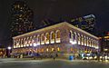 Boston Public Library's McKim Building at Night