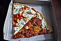 Buffalo slice and margherita slice