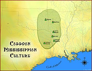 Caddoan Mississippian culture map HRoe 2010