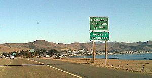California Highway 1 at Cayucos (crop)