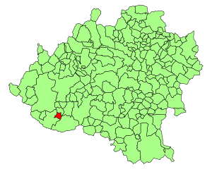 Location of Caracena  in Soria Province