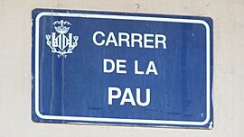 Carrer de la Pau, sign of street in Valencia