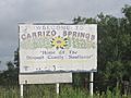Carrizo Springs, TX, welcome sign IMG 4216