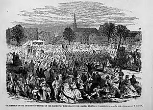 Celebration of the abolition of slavery in the District of Columbia by the colored people in Washington, April 19, 1866
