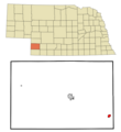 Chase County Nebraska Incorporated and Unincorporated areas Wauneta Highlighted