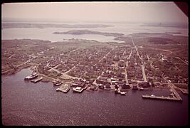 EASTPORT, LOOKING WEST TOWARD DEEP COVE AREA, WHERE PITTSTOWN OIL COMPANY SEEKS PERMISSION TO BUILD A REFINERY - NARA - 550363