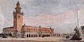 Eugene Lanceray. Proposed design of the main square of Istra, 1942-1946