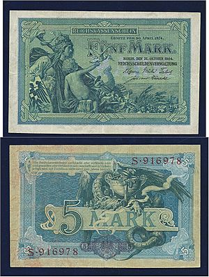 Germany 5 Mark 1904 VF Art Nouveau Banknote