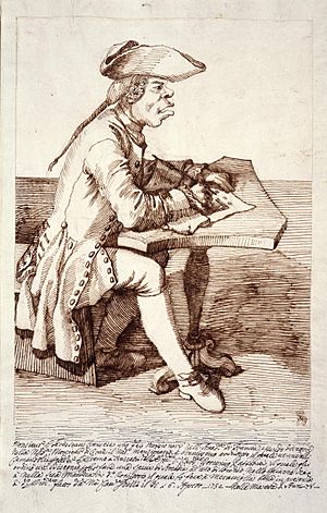 Ghezzi caricature of Clerisseau 1752 British Museum