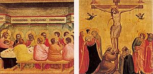 Giotto. Last Supper and Crucifixion. Alte Pinakothek, Munich. c. 1320-25.