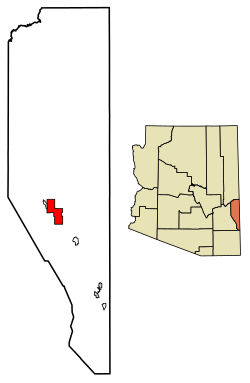 Location of Clifton in Greenlee County, Arizona