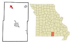 Location of Willow Springs, Missouri