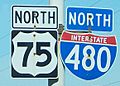 I-480-US 75 sign