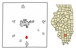 Location of Bonnie in Jefferson County, Illinois.