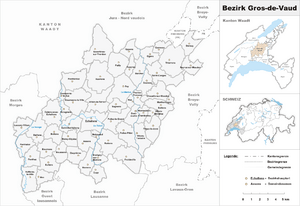 Karte Bezirk Gros-de-Vaud 2008