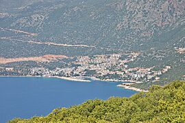 Kaş town seen from the sea