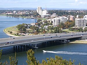 Kwinana Freeway crossing Swan River to South Perth