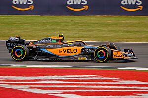 Lando Norris drives the McLaren MCL36 during the 2022 British Grand Prix.