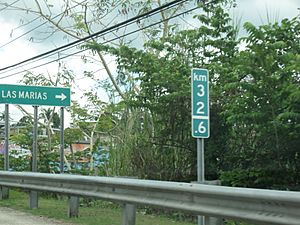Sign for Las Marías on Puerto Rico Highway 129