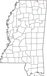Location of Chalybeate, Mississippi