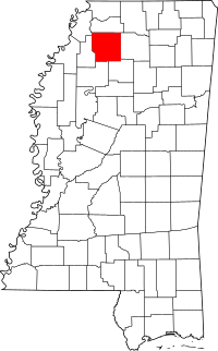 Map of Mississippi highlighting Panola County
