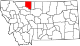 State map highlighting Toole County