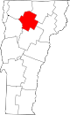 State map highlighting Lamoille County