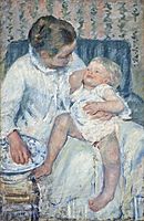 Mary Cassatt - Mother About to Wash Her Sleepy Child - Google Art Project
