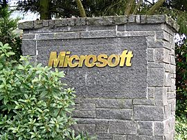 Microsoft sign closeup