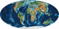 Mollweide Paleographic Map of Earth, 30 Ma (Rupelian Age)