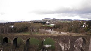 Monmouth viaduct and iron bridge taken from a quadcopter