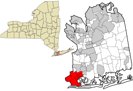 Nassau County New York incorporated and unincorporated areas Five Towns highlighted