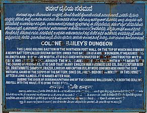 Old Signboard at Baillie Dungeon, Seringapatam