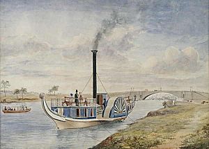 Paddlesteamer gondola to cremorne gardens 1855