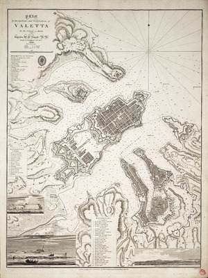 Plan of the harbours and fortifications of Valetta in the island of Malta RMG F0433f