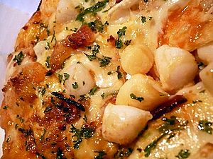 Seafood pizza close-up
