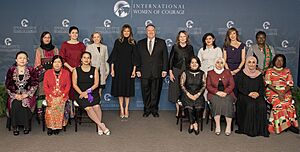 Secretary Pompeo and First Lady Melania Trump Pose for a Photo with International Women of Courage Awardees (49618948487)