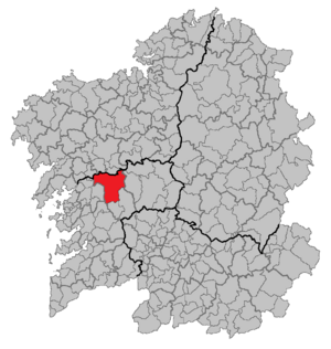 Location of Estrada within Galicia