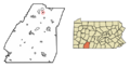 Somerset County Pennsylvania Incorporated and Unincorporated areas Benson Highlighted