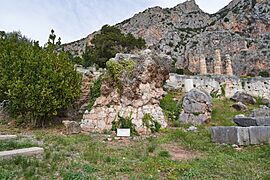 The Rock of Sibyl at the Sanctuary of Apollo (Delphi) on October 4, 2020