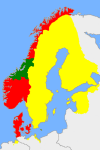The height of Swedish territories in 1658.