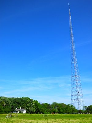 View of WITI TV tower and Benjamin Church house in Estabrook Park.jpg