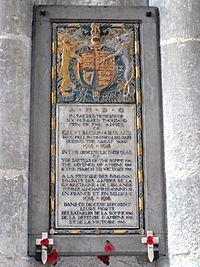 WWI memorial tablet to British forces in Amiens Cathedral.JPG