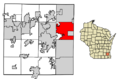 Waukesha County Wisconsin Incorporated and Unincorporated areas Brookfield Highlighted