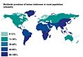 Worldwide prevalence of lactose intolerance in recent populations