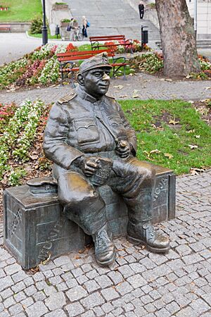 2015 Przemyśl, Pomnik Józefa Szwejka na rynku
