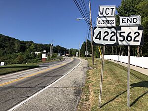 2022-08-31 09 19 14 View west along Pennsylvania State Route 562 (Saint Lawrence Avenue) just east of U.S. Route 422 Business (Perkiomen Avenue) in Saint Lawrence, Berks County, Pennsylvania