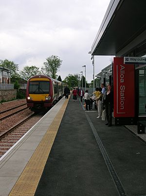 Alloa station and train