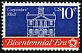 American Revolution Bicentennial Carpenters' Hall 10c 1974 issue U.S. stamp