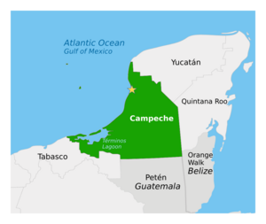 Campeche state and its neighbors, with new border.svg